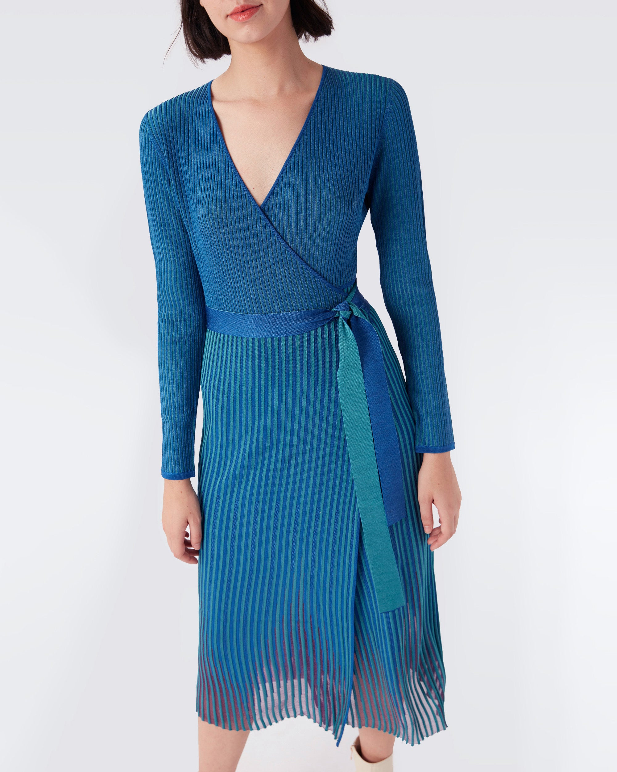 Dara Knit Midi Wrap Dress – Diane von ...